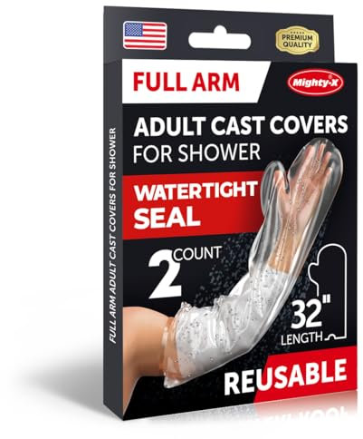 100% Waterproof Cast Cover Arm - [Tight Seal] - Easy to Use - 2pk - Reusable Full Arm Adult Сast Сover for Shower, Shoulder, Hand & Elbow - Waterproof Cover for Shower