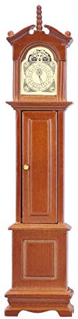 Zerodis 1:12 Miniatur Puppenmöbel, Miniatur Standuhr Holz Mini Modell für Möbel Modell Spielzeug Zubehör Puppenhaus Spielzeug Home Decoration Szene