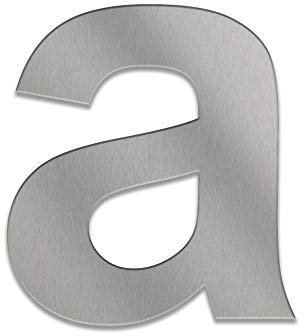 ZALAFINO Hausnummer aus Edelstahl in anthrazit/schwarz / DB703 / Edelstahl natur 0-9 und a-f - Größe konfigurierbar (12,5 cm, a)