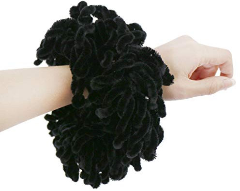 Ixkbiced 1Pc Muslim Women Fluffy Velvet Hijab Scrunchies Einfarbig Plain Big Hair Ring Krawatte Brötchen Clip Flexible Gummiband Kopfbedeckung