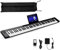 GOPLUS 88 Tasten digital Piano, elektronisches Klavier mit Tragtasche, 128 Rhythmen & 128 Töne & 15 Demo, Bluetooth/MIDI/USB Schnittstelle, aufladbares Design, für Musikanfänger (Schwarz)