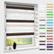 Doppelrollo klemmfix ohne Bohren, Duo Rollos für Fenster & Tür mit Bohren, Weiß Creme Braun B60 x H120cm (Stoffbreite 56cm), Fensterrollo lichtdurchlässig & verdunkelnd, Klemmrollo Sonnenschutz