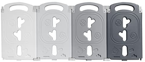 YOLEO Laufstall Baby faltbar 4 Paneele, Laufgitter Baby, Laufstall aus Kunststoff, Grau