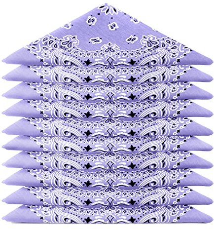 ...KARL LOVEN BANDANA 5 Stück Flieder - Paisley Mandala Muster - 100% Baumwolle TÜV geprüft - Dicker Stoff - 20 Exklusivfarben