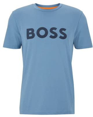BOSS Herren Thinking 1 T-Shirt aus Baumwoll-Jersey mit großem Logo-Print
