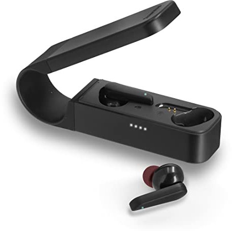 Hama Bluetooth Kopfhörer Spirit Pocket (In Ear Kopfhörer mit Mikrofon, True Wireless Earbuds mit Ladestation, besonders leicht, Laufzeit 30h, kabellose Kopfhörer mit Sprachsteuerung) schwarz