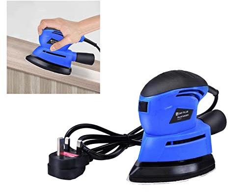 Random Orbital Sander 21V, 190W, Electric Sander with 20 Sanding Sheets, 1 * 2.0Ah Battery,1* Fast Changer, 1* Flat Buffing Sponge pad,1* Wool Polishing Pad, 1* Towel Polishing Pad, 1* Dust Bag