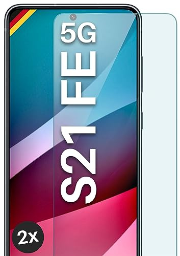 moex Schutzfolie für Samsung Galaxy S21 FE 5G Glas 9H Härte, gehärtetes Schutzglas, Panzer Schutz Glas Displayschutz Folie, kompatibel mit jeder Handy Hülle, ShockProtect 2 Stück