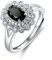 Silber ringe 925 frauen Verstellbar Princess Diana Schwarze Achat öffnung Damen 925 Sterling Silber Ring Prinzessin Diana Kate Middleton Edelstein Trauringe