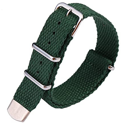 SKM Sport-Leinenuhr mit NATO Herren-Armband-Zubeh?r für R-Olex Water Ghost Seiko No. 5 Nylon-Armband 20 mm 22 mm (Farbe: Dunkelgrün, Gr??e: 22 mm)