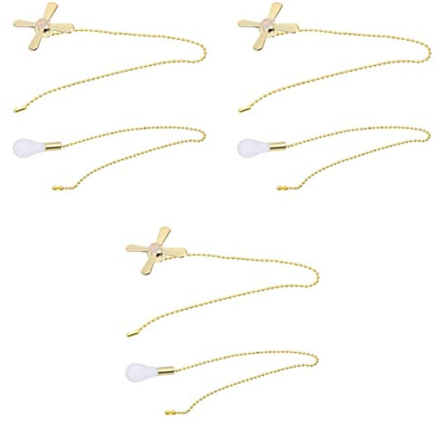 Uonlytech 3sätze Metallischen Perlen-fan Pull Chain Und Pendel Für Deckenventilatoren Goldene Verbindungselemente Für Beleuchtung Und Ventilation Langlebig Und Stilvoll