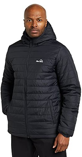 Peter Storm Men's Blisco II Lightweight, Water Repellent & Insulated Jacket with Hood and 2 Pockets, Cold Weather & Winter Padded Puffer Coat, Black, XXXL