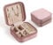 CASEGRACE Reise-Schmuckkästchen, Plüsch-Samt-Schmuckschatulle, kleiner Schmuck-Reise-Organizer, Präsentation, Ringe, Halsketten, Armbänder, Ohrringe, Aufbewahrungsbox für Damen und Mädchen, Rosa