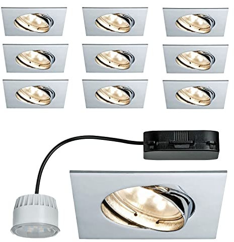 6er Set Einbauleuchten Eisen gebürstet kaltweiss 6x 4,5W LED GU10 + 6x1W LED Ring 6400K