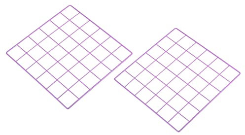 PATIKIL 12x12 Wire Grid Panel, 2 Pack Metal Mesh Wall Decor Decorative Panels Board Photo Pictures Display Hanging Organizer for Home Office, Purple