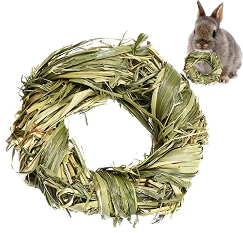 Facynde Kauspielzeug für Meerschweinchen - Aktivitätsspielzeug für Kleintiere,Graskugeln Ring Karotte Beißspielzeug für Rennmäuse, Meerschweinchen, Zwerghasen, Unterhaltungszubehör für Haustierkäfige