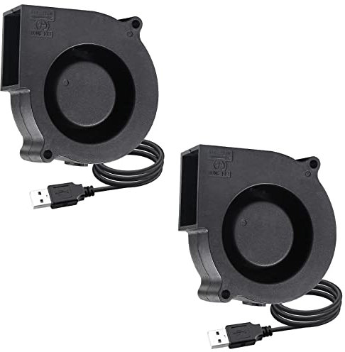 AEDIKO 2pcs 75mm Blower Fan 75 x30mm USB Blower Cooling Fan 5V 7530 Centrifugal Fan Turbo Case Fan Cooler for Exhaust Ventilation Fan Replacement