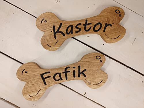 Placa hueso con nombre de perro