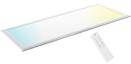 ENOVALITE LED-Panel, 120x30cm, CCT Farbwechselfunktion, dimmbar, 36W, 3600lm, 3000K | 4000K | 6000K | inkl. Netzteil | LED Deckenleuchte für Büro, Wohnzimmer und Werkstatt (1 Stück)