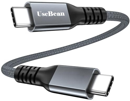 UseBean Cable USB 4 240W 0.3M, Cable Corto USB 4 USB C a USB C Carga Rapida PD,Tipo C Thunderbolt 3/4 Gen 3 40Gbps Soporte Video 8K@60Hz para iPhone 15 iPad Pro MacBook Galaxy S24 eGPU Docking