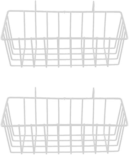 Gitterkorb aus Draht, Wandkorb mit Aufhängehaken, Wand-Organizer für Gitterplatte, Drahtaufbewahrungsregal, 2 Stück
