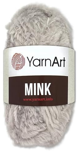 Frida's Wollhaus YarnArt 50 g Mink Fransengarn Plüschgarn Flauschgarn Effektgarn 20 Farben (337 | Grège)