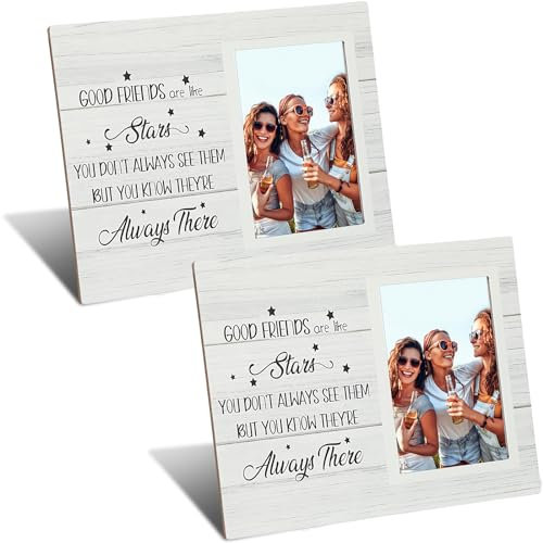 GlikCeil Bilderrahmen mit Aufschrift Thank You, 2 Stück, Dankeschön-Bilderrahmen, Wand-Tischrahmen für Freunde, Mitarbeiter, 25,4 x 20,3 cm (Freunde)