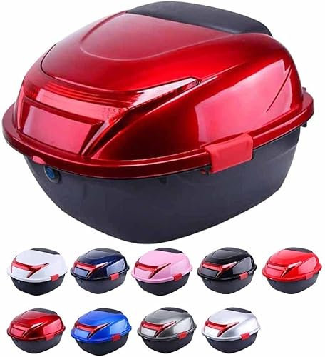 Bauletto per Moto Scooter Bauletto per Moto 28 L Bauletto per Scooter Ciclomotore Custodia con Serratura Universale Rosso