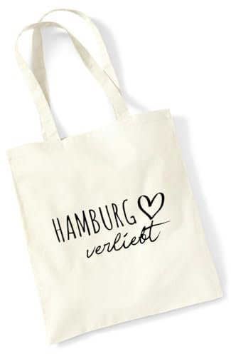 Huuraa Tasche Hamburg verliebt Geschenk 10 Liter Natural Baumwolle Hamburg Accessoire