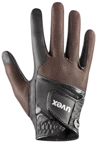 Uvex sumair - dehnbarer, optimal belüfteter Reithandschuh für Damen und Herren - exzellenter Grip & strapazierfähig - touchscreenfähig - Black-Brown - 8.5
