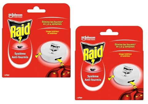 Générique RAID - Systéme Anti-Fourmis Intérieur Extérieur 1 Piège - Lot De 2