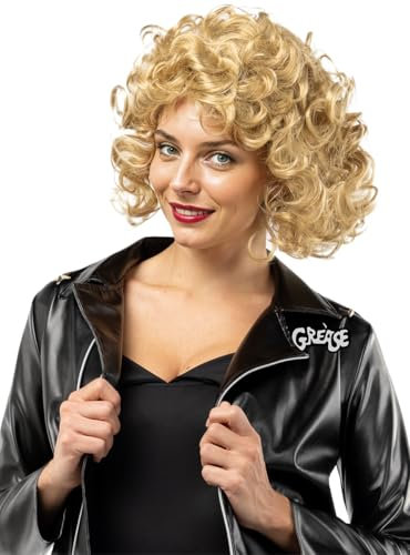 Funidelia | Sandy Perücke - Grease für Damen 50er Jahre: Rock & Roll, Pink Ladies, T-Birds, Grease - Zubehör für Erwachsene, Zubehör für Kostüm - Braun