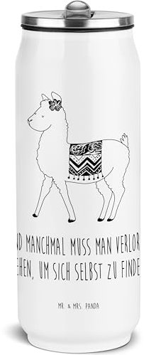 Mr. & Mrs. Panda Getränkedosen Trinkflasche Alpaka Stolz - Geschenk, Lama