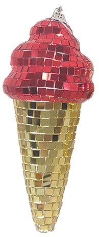 Eiscreme-Verzierungen – Reflektierende kleine Disco-Eistüten, 70er-Jahre-Disco-inspirierte Dekorationen | Reflektierende -Disco-Eistüten – Kuchendekoration, verspielte ästhetische Raumdekoration
