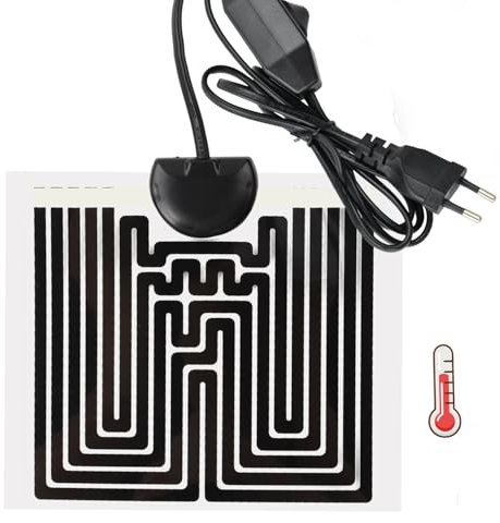 Fangehong Alfombrilla Térmica para Reptiles, Manta Calefactora para Reptiles, Tapetes Térmicos para Terrarios con Termostato para Tortuga, Serpientes, Lagartos, Geckos, Arañas (14W/28 * 28cm)