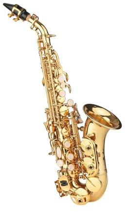 Professionelles Saxophon Bb Diskant-Saxophon Goldlack Messing Sax Mit Instrumentenkoffer Umhängeband Stoffbürste Für Anfänger