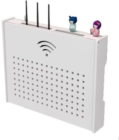 Router Schrank, Router Verstecken, Router Regal, WiFi Router Aufbewahrungsbox Wandregale, WiFi Router Box Kabel Organizer(G,45 * 35 * 6cm)