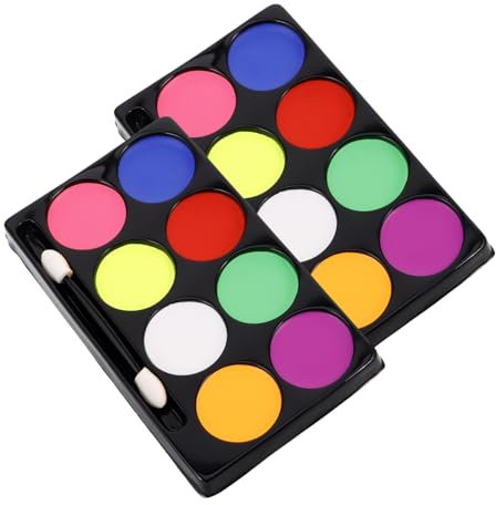 Didiseaon Paleta De Pintura Facial 8 Colores Maquillaje Escénico Infantil Pintura Corporal Para Cosplay Kit De 2 Cajas