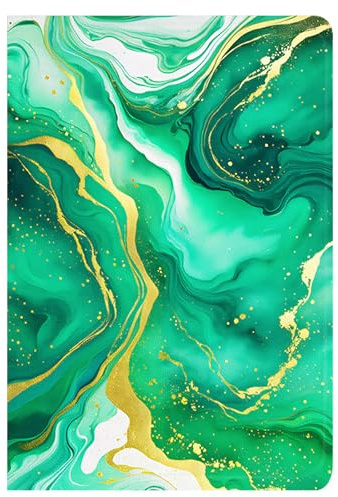 Berkin Arts Compatible avec iPad Mini 6/iPad Mini 7 – Marbre vert avec veines dorées, coque fine et protectrice
