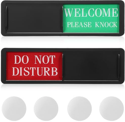 ULTECHNOVO Cartello Porta Non Disturbare Scorrevole 7X2 Pollici Segnaletica Privacy Per Ufficio Casa Hotel Facile Installazione Abs Resistente