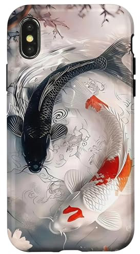 Koi Fish Japanese Art Yin And Yang Case for iPhone X/XS