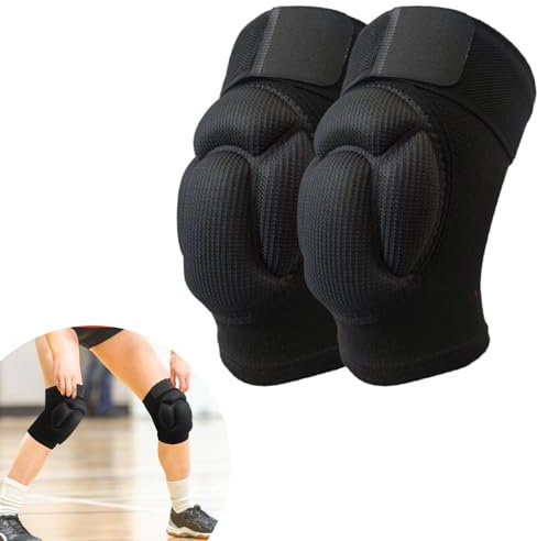 UZSUZZ 1 Par Rodilleras Trabajo,Rodilleras Voleibol,Rodilleras Protectoras 30cm Ajustables Esponja Gruesa Antideslizante rodilleras Deportiva Transpirable y Antideslizante para Hombre y Mujer