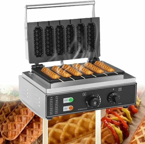 Commercial Electric Hot Dog Waffle Maker, Nonstick Corn Dog and Cheese Stick Press Iron for French Muffin Cooking
