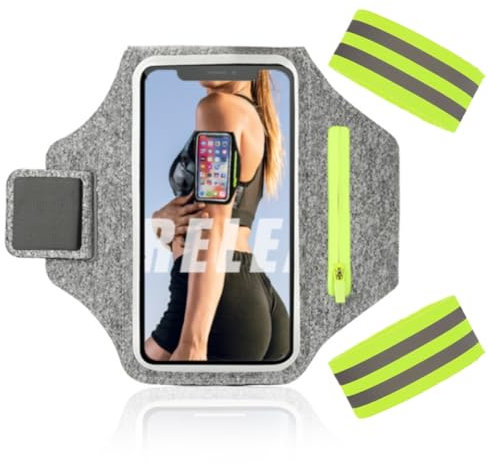 Sportarmband Handy,Handytasche Joggen,Sporttelefon Armband mit Kopfhörertasche,Sportarmband für iPhone 16 15 14 13 12 11 Pro Max Galaxy S24 S23,Passend Für Handys Bis Zu 6.8 Zoll,Für Laufen,Joggen