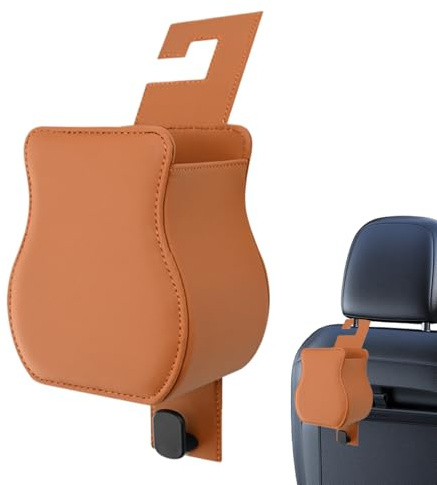 Eoixuqba Car Water Bottle Holder | Car Seat Cup Holder Backseat Storage,Leather Box with Storage Hook for Auto Truck SUV Sedan RV Water Bottle Phone Keys Purse Umbrella Bag