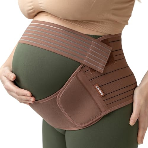 BABYGO Ceinture de soutien 4 en 1 pour grossesse et post-partum – Soulage les douleurs du dos, du bassin, des hanches, SPD et PGP >> Livre de grossesse de 40 pages inclus pour la préparation à la