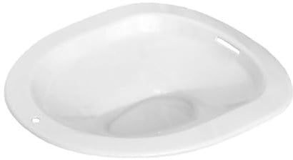 Harilla Sitzbad für Toilettensitz, Hüftbad, Bidet, universelle Toilettenwanne, aufhängbare Abflusslöcher, Weiß
