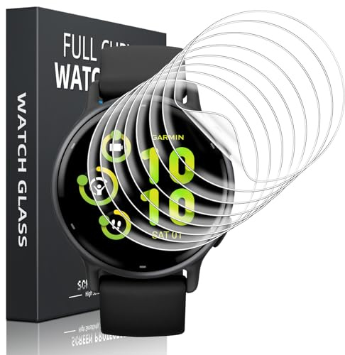 Pnakqil 8 Pièces Protection Écran pour Garmin vivoactive 6/5 Verre Trempé,Flexible Sans Bulles Haute HD Anti-Rayures TPU Souple Ultra-Mince Vitre Film Protecteur Installation Facile