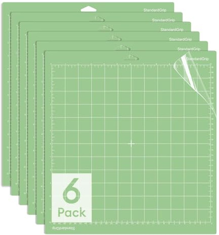 Schneidematte mit mittlerer Haftung, kompatibel mit Cricut-Maschinen, funktioniert mit Cricut Maker 3/Explore 3/Silhouette Cameo 4, grüne Schneidematte, 30,5 x 30,5 cm, 6 Stück