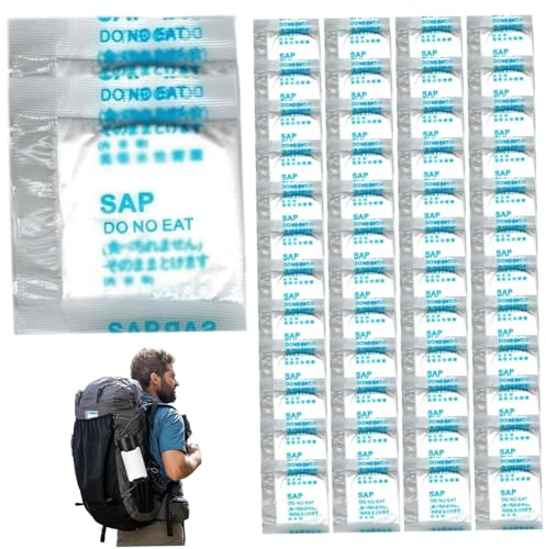 Comebachome 50Pcs Urine Solidifier and Deodorizer Absorbent Poo Gel Portable Toilet Powder with Water-Soluble Package Bag Emergency Toilet Waste Pee Gel for Camping, Décor extérieur